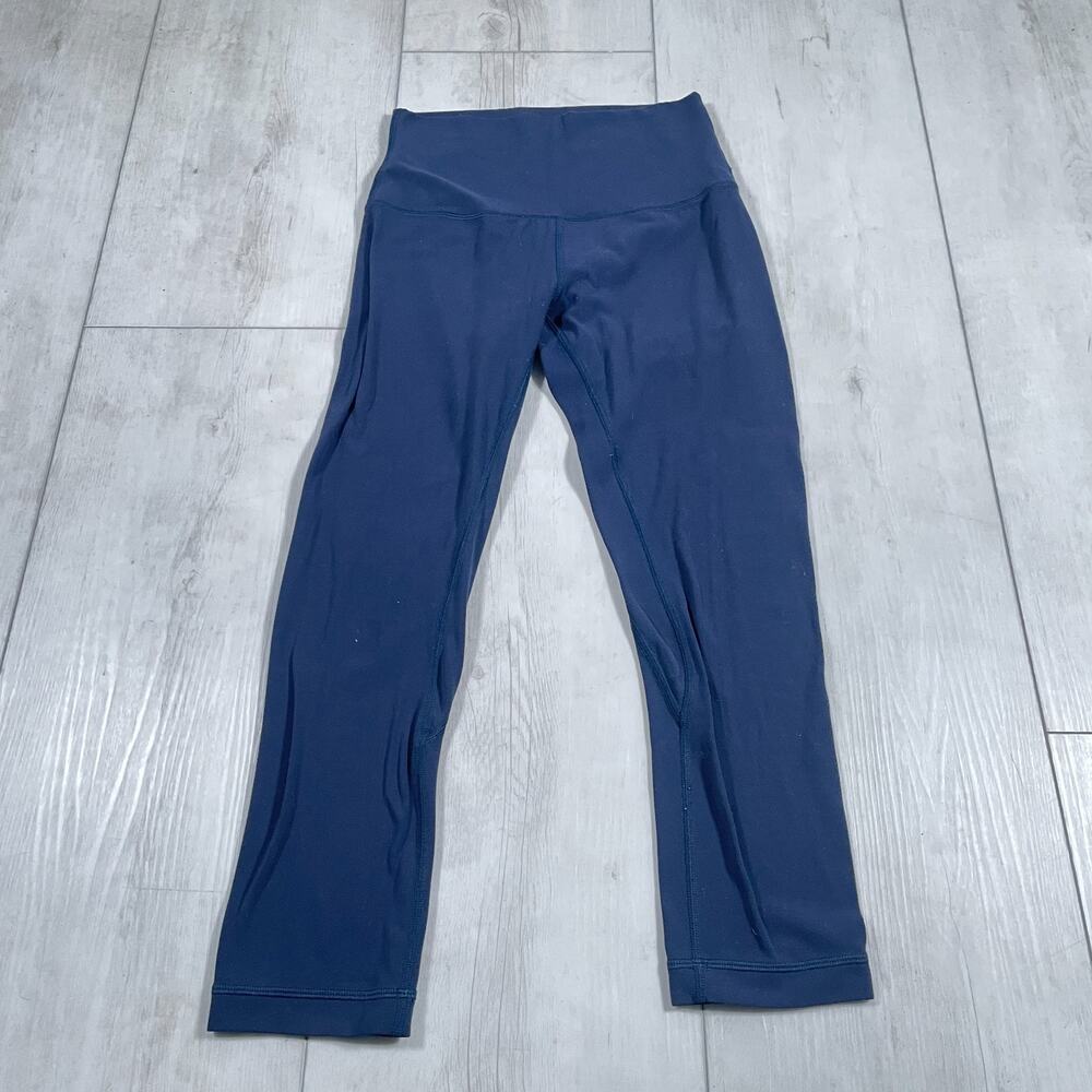 Lululemon Align Crop *21" Blue Navy Women's 4 Yoga Pilates Workout